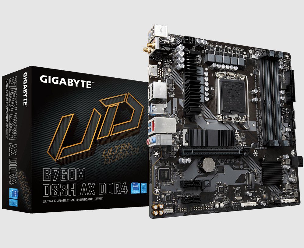  B760 m-ATX Motherboard: 1700 Socket For Intel 14th/13th/12th Gen. Processors <br>4x DDR4, 4x SATA 6Gb/s, PCIe 4.0, 2x M.2 Gen4, USB 3.2, 2.5GbE LAN, Wi-Fi 6E + Bluetooth 5.3, Realtek 7.1 Audio, HDMI/2xDP  